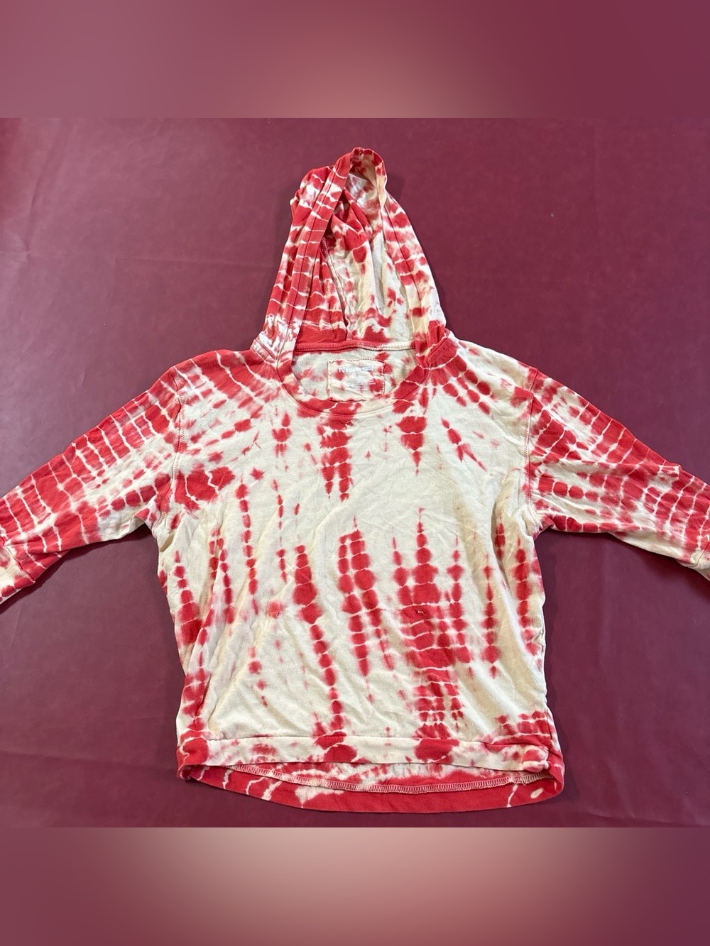 Hang Ten Red and White Tie-Dye Hooded Kids Sweatshirt